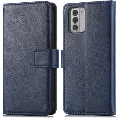Afbeelding van iMoshion Hoesje Geschikt voor Nokia G42 Met Pasjeshouder Luxe Bookcase Donkerblauw