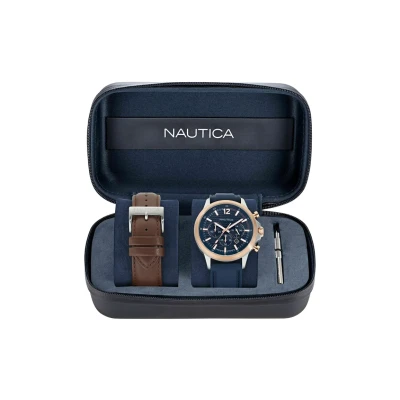 Afbeelding van Nautica Yenita Strings 3ER SET Moderncollection Horloge, Heren, Maat: One Size, Blue