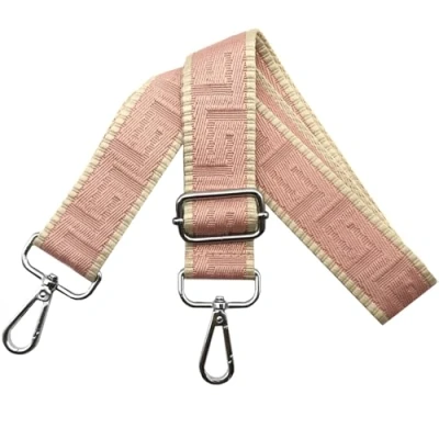 Afbeelding van tasriem, verstelbare breedte 3,8 cm, met zilveren karabijnhaak, draagriem voor dameshandtassen, roze, K8
