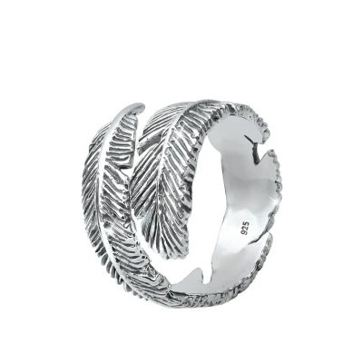 Afbeelding van Elli Feather Trend Ring, Dames, Maat: 54, Silberfarben