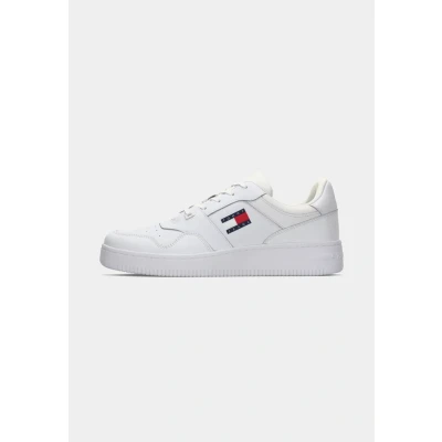 Afbeelding van Tommy Jeans Retro Basket Sneakers laag, Heren, Maat: 43, White Imitatieleer/ textiel