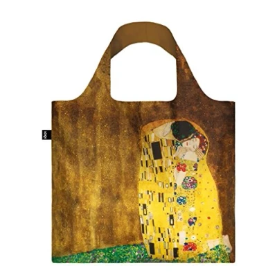 Afbeelding van LOQI Gustav Klimt The Kiss, 50, reishandtas, Handtas voor op reis