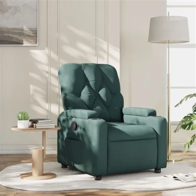 Image de vidaXL Fauteuil inclinable Vert foncé Tissu372447