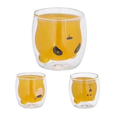 Afbeelding van Relaxdays drinkglas beer set van 3 dubbelwandig sapglazen isolerend transparant