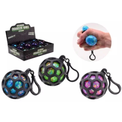 Afbeelding van 12 squeeze glitterbal sleutelhanger