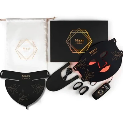Afbeelding van led masker &amp; Decoletté Maxi Meilleur ® lichttherapie Anti aging Red Light Therapy Collageen booster gezichtsmasker decolette