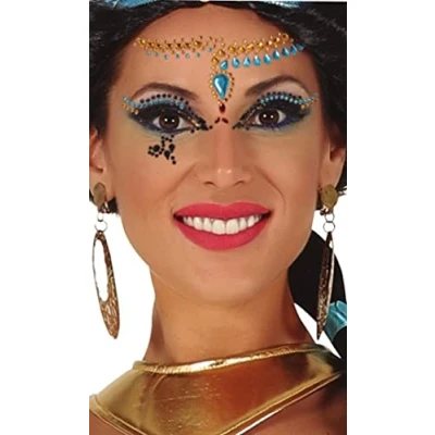 Afbeelding van Fiestas Guirca Carnaval verkleed Gezicht stickers Egyptische/Oosterse prinses plakdiamantjes schmink face jewels