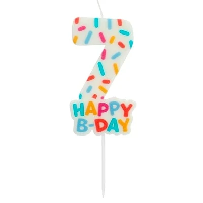 Afbeelding van Folat Kaars cozy sprinkles cijfer 7 cm