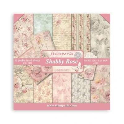 Afbeelding van Stamperia Shabby Rose 8x8 Inch Paper Pack (SBBS107)