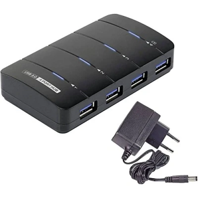 Afbeelding van Renkforce USB 3.2 Gen 1 hub 4 poorten Met status LEDs Zwart
