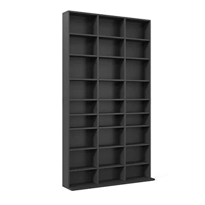 Afbeelding van Vicco CD DVD Blu ray rek staander ruimte voor 1080 cd&#039;s of 504 dvd&#039;s in vijf kleuren (zwart)