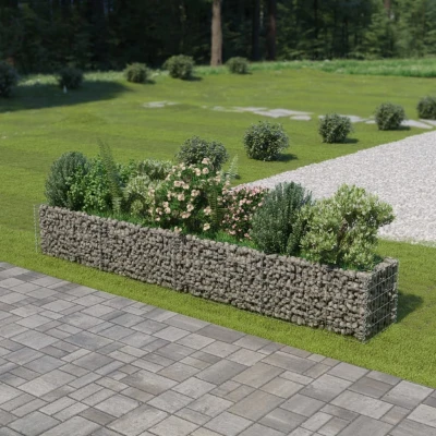 Afbeelding van Gabion plantenbak verhoogd 360x50x50 cm gegalvaniseerd staal