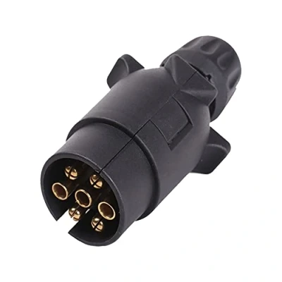Afbeelding van AOHEWEI 7 polige waterdichte 12V kunststof aanhangerstekker N type adapter voor vrachtwagen, camper, auto, boot, caravan, slepen