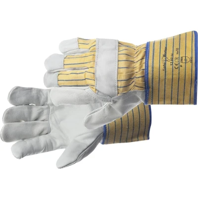 Afbeelding van SafeWorker MEIJE 120214 rundnerf kap 10cm handschoen 01010170 12 stuks Geel