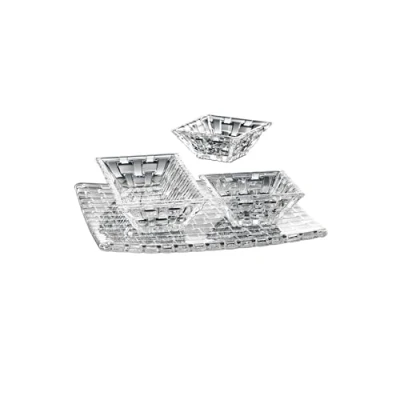Afbeelding van Spiegelau &amp; Nachtmann, 4 delige serveerset, 1 x plaat inclusief 3 dipschaaltjes, kristalglas, Bossa Nova, 0097633 0