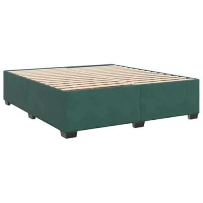 Image de vidaXL Cadre de lit sans matelas vert foncé 180x200 cm velours