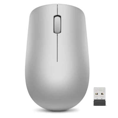 Image de Lenovo 530 Wireless Mouse Souris droitiers et gauchers optique 3 boutons sans fil 2.4 GHz récepteur USB gris platine
