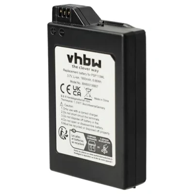 Image de Batterie 1800mAh (3.7V) vhbw pour Sony Playstation Portable PSP 1000, 1000G1, 1000G1W, 1000K, 1000KCW.