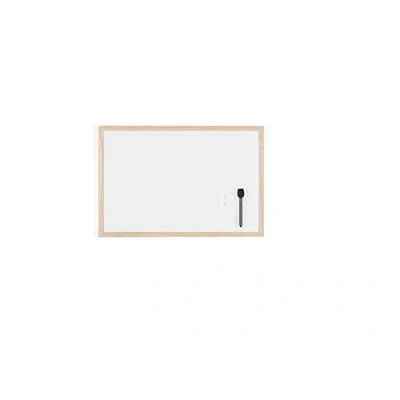 Afbeelding van Bi Office Budget whiteboard, magnetisch, 60 x 40 cm, met 1 marker en 2 magneten, memoboard houten frame gelakt stalen oppervlak