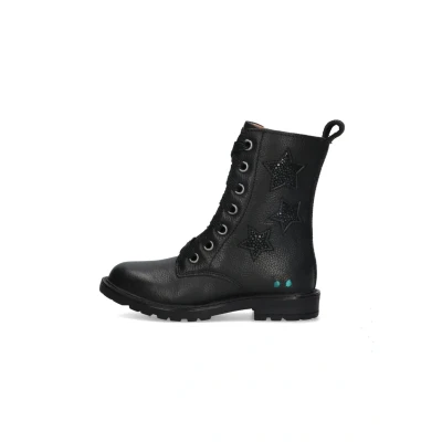 Afbeelding van BunniesJR 225864 589 Meisjes Biker Boots Zwart Leer Veters