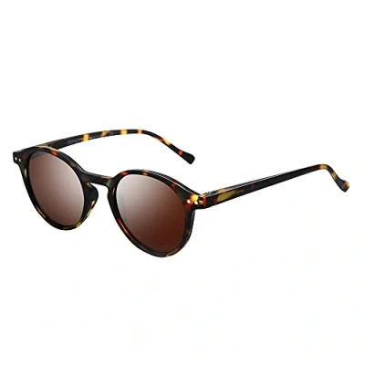 Afbeelding van ZENOTTIC gepolariseerde zonnebril Vintage klassieke ronde Retro UV400 voor mannen vrouwen …, MATTE TORTOISE+BROWN