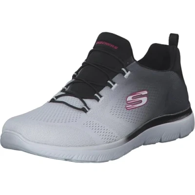 Afbeelding van Skechers Summits Bright Charmer Damessneakers, Zwart witte mesh rand