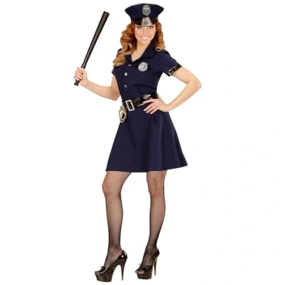 Afbeelding van Widmann Politie &amp; Detective Kostuum Officer Hottie Vrouw Blauw XL Carnavalskleding Verkleedkleding