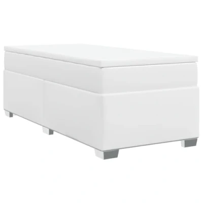 Afbeelding van vidaXL Boxspring met matras kunstleer wit 90x190 cm