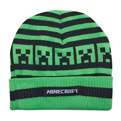 Afbeelding van Minecraft Creeper wintermuts voor jongens, Groen 2