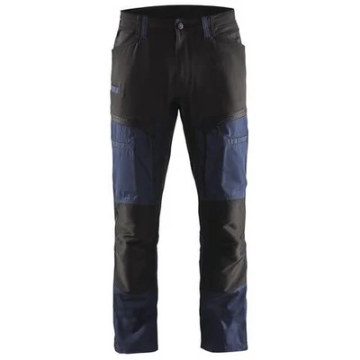 Image de Pantalon services stretch marine foncé/noir, renforcé aux genoux
