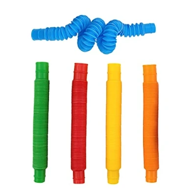 Afbeelding van Zayin Mini Pop Tubes Sensorisch Speelgoed Lichtgevende Buis Kleurrijke Uitschuifbare Slang Educatief voor Kinderen Interessante Elastische Sensorische Gereedschap (Pop Tube *5)