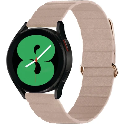 Afbeelding van iMoshion bandje Geschikt voor Samsung Galaxy Watch 3 / 4 (Classic) 5 (Pro) 6 Lederen 2.0 Beige