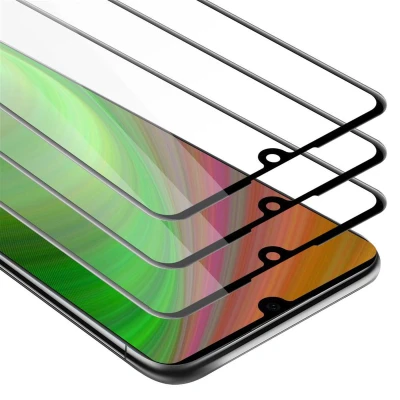 Afbeelding van Cadorabo 3x Screenprotector geschikt voor Huawei P30 Volledig scherm pantserfolie Beschermfolie in TRANSPARANT met ZWART Getemperd (Tempered) Display beschermend glas 9H hardheid 3D Touch