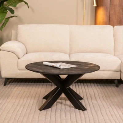 Afbeelding van LABEL51 Otis Salontafel Zwart Mangohout 80 cm