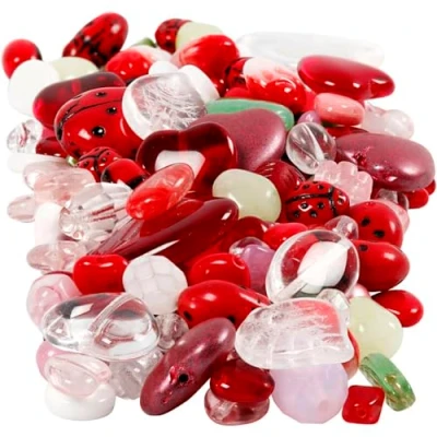 Afbeelding van Glazen kralen, afm 5 22 mm, gatgrootte 0,5 1,5 350 gr, diverse kleuren