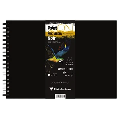 Afbeelding van Paint On mixed media notebook ringband A4 zwart 30 vel