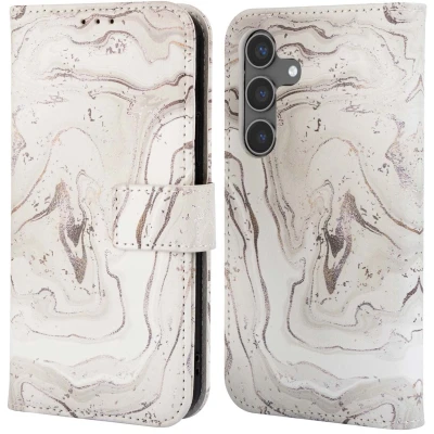 Afbeelding van imoshion Hoesje Geschikt voor Samsung Galaxy S24 Design Bookcase smartphone Sandy Marble