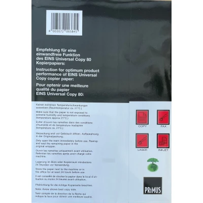 Afbeelding van Primus kopieerpapier printpapier wit A4 80 gram 2500 vel 1 doos met 5 pakken a 500