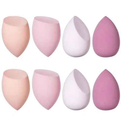 Image de Carehabi Beauty Blender, 8 Pièces éponge Fond de Teint Maquillage pour Fonds Teint, Poudres Liquides, Etc, Existe en 3 Formes Violet (Rose)