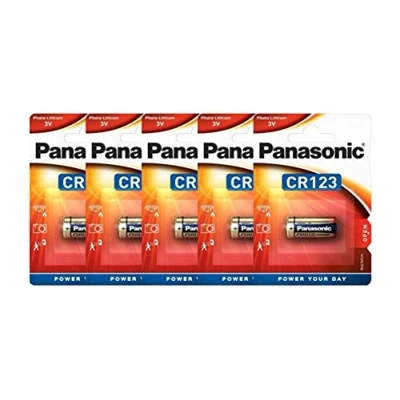 Afbeelding van Panasonic CR123A 3V lithiumbatterij, 1 x 5 blisterverpakking, blisterverpakkingen