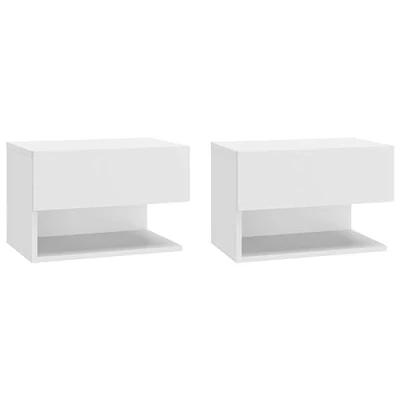 Afbeelding van vidaXL Nachtkastjes voor aan de muur, 2 stuks, Wit