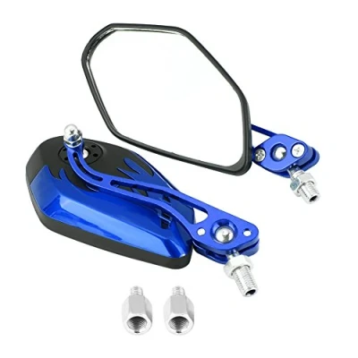 Afbeelding van Zijspiegel Scooter Motorwiel Spiegel Achteruitkijkspiegel Motorfiets Bar End Motorspiegel 1 paar Universele Aluminium Vlampatroon Zijkant