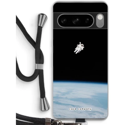Afbeelding van Case Company® hoesje met Koord geschikt voor Google Pixel 8 Pro Alone in Space Telefoonhoesje Zwart Bescherming aan alle Kanten en Over de Schermrand