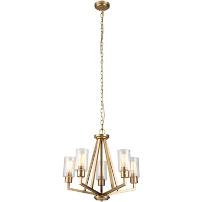 Afbeelding van Kichler LED Kroonluchter 5X E27 Max 60W Dimbaar Natural Brass