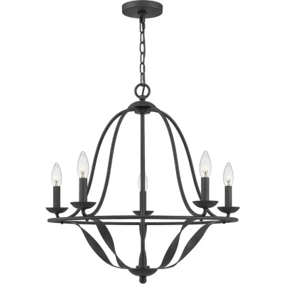 Afbeelding van Quoizel LED Kroonluchter 5X E14 Max 40W Dimbaar Grey Ash