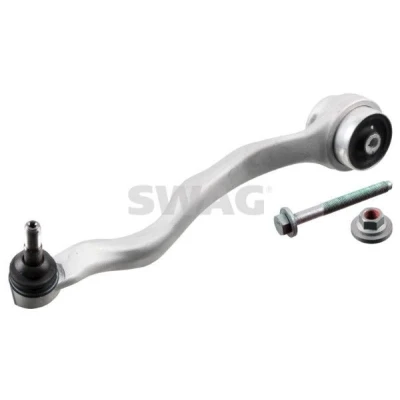 Afbeelding van SWAG 20 94 5091 Draagarm Met montagemateriaal lager, draag/ stuur gewricht Vooras links, Voor Driehoeksdraagarm Aluminium 16 BMW: 3 Saloon