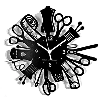 Afbeelding van Instant Karma Clocks Wandklok naaimachine vrouw cadeau idee