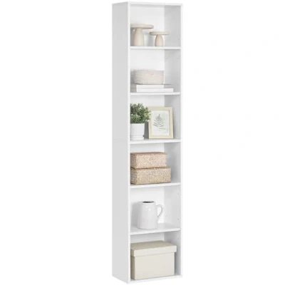Afbeelding van Boekenkast met 6 niveaus, Scandinavische stijl, wit 40 x 24 178,5 cm