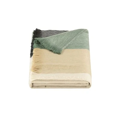 Afbeelding van Alpaca Loca Gestreepte Sjaal 200 x 65 cm Mint, Beige, Zwart