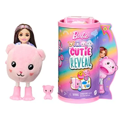 Afbeelding van Barbie Cutie Reveal Roze beer Minipop Barbiepop